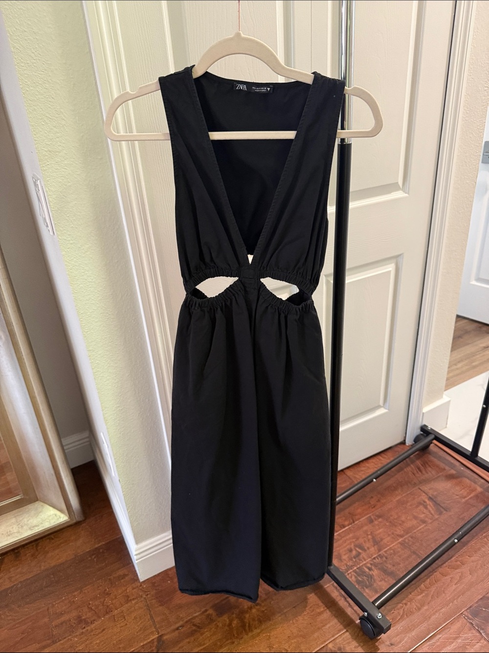 Zara Black Strapless Cutout Jumpsuit